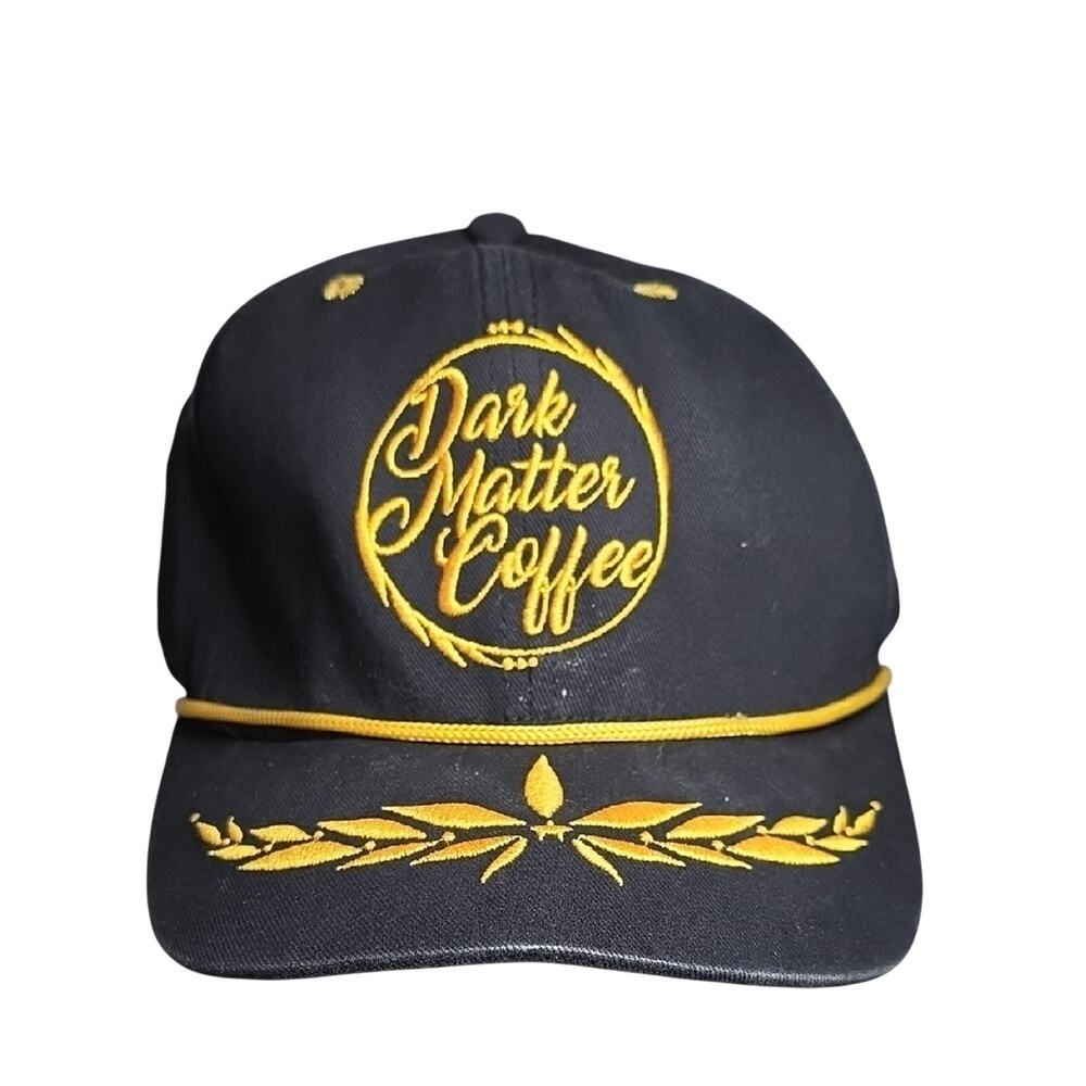 Dark Matter Coffee Black Cap with Gold Embroidery Snapback Hat